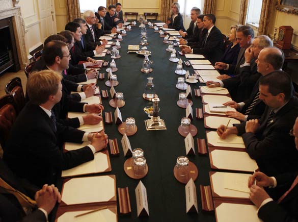 Leaders of G20 Countries Meet in Britain's Cabinet Room