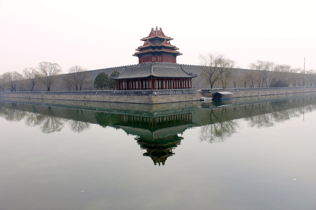 Watchtower on the Northwest Corner of the Forbidden City, Beijing, from across the moat