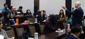 Teaching business students at Nankai University Business School