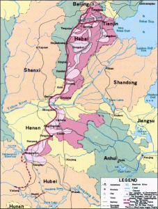 Route of the Water Diversion Project to bring water from the South to the greater Beijing area